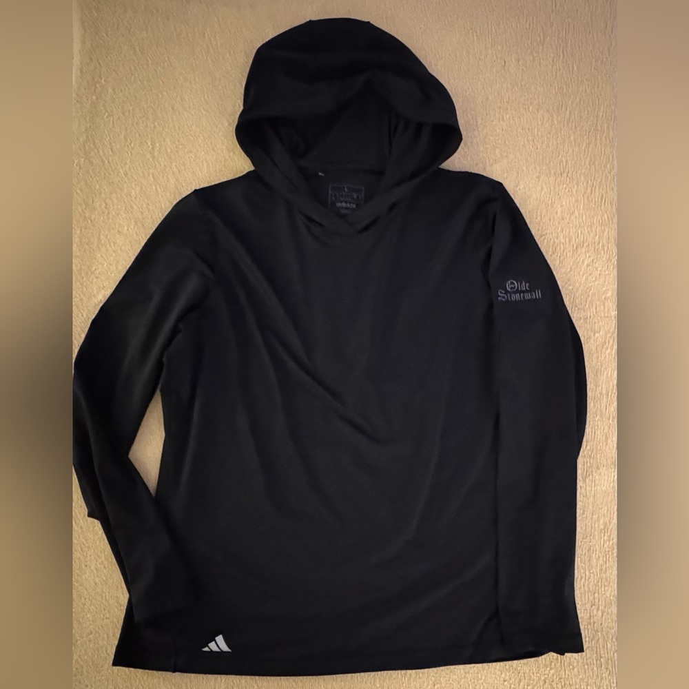 Adidas Classic Black active long sleeve lightweight Hooded shirt